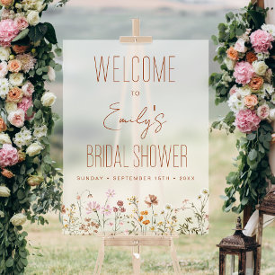 Boho Wildflowers Bridal Shower Welcome Sign