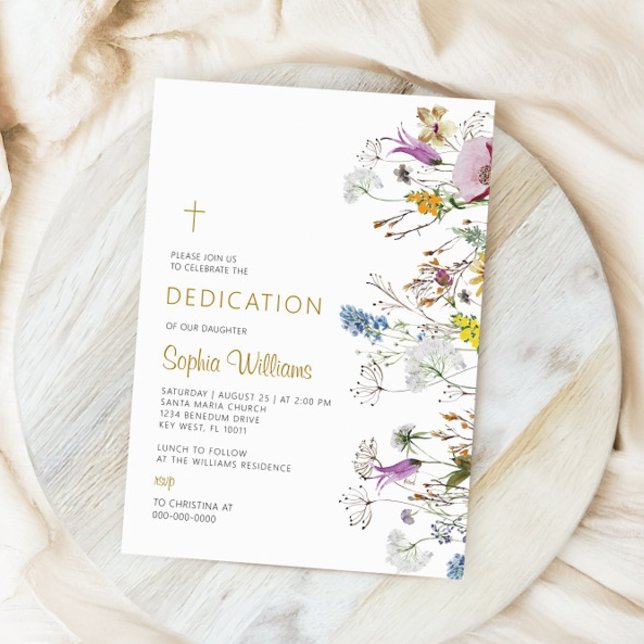 Boho Wildflowers Dedication Invitation (Creator Uploaded)