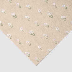 Boho Wildflowers Ditsy Floral Cottagecore Neutral Tissue Paper