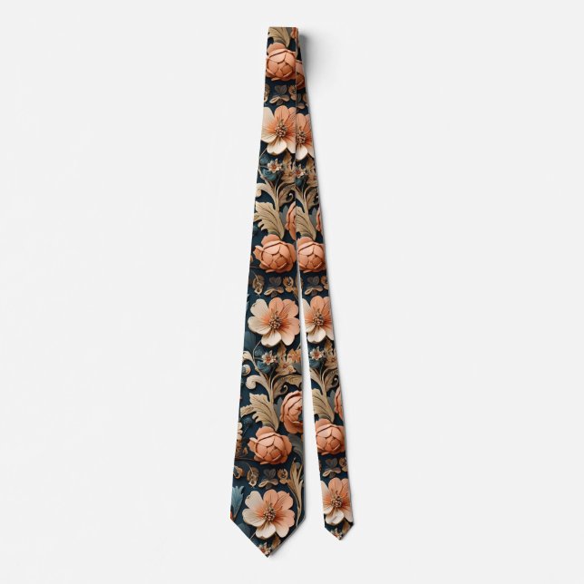 Boho Wildflowers Elegant Seamless Pattern Tie (Front)