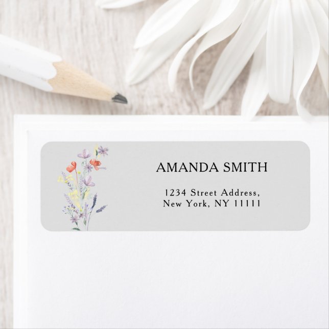 Boho Wildflowers Floral return label (Insitu)