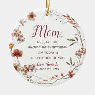 Boho Wildflowers Mother of the Bride Ceramic Tree Decoration