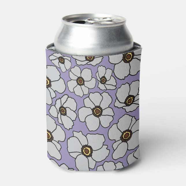 Boho Wildflowers On Lavender  Can Cooler (Can Front)