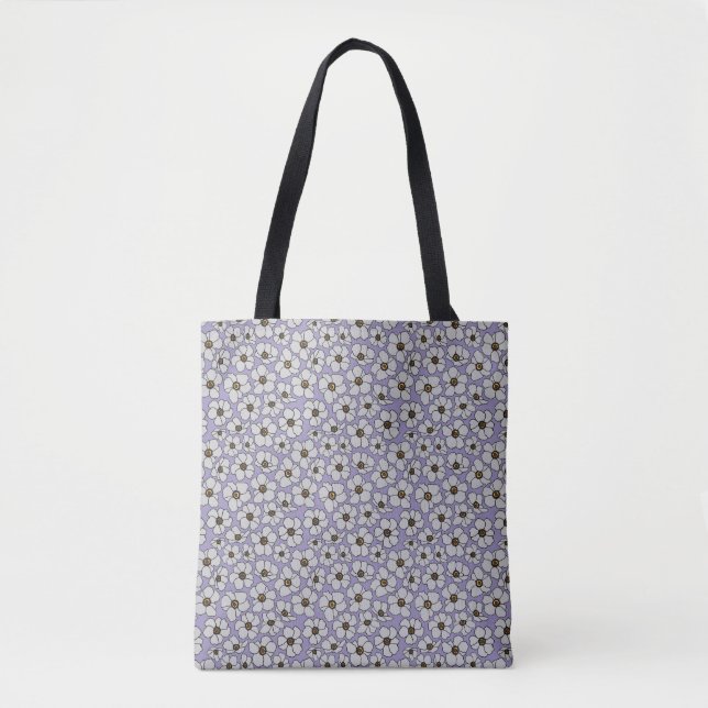 Boho Wildflowers On Lavender  Tote Bag (Front)