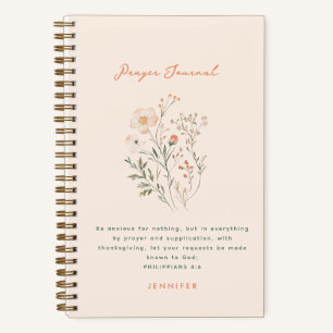 Boho Wildflowers Personalised Prayer Journal