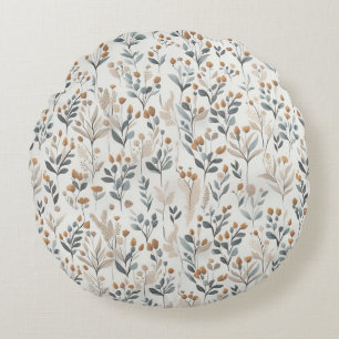 Boho Wildflowers Round Cushion