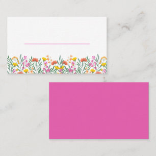 Boho Wildflowers Watercolor Floral Wedding Escort Place Card