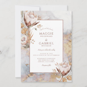 Boho Wildflowers Wedding Invitation