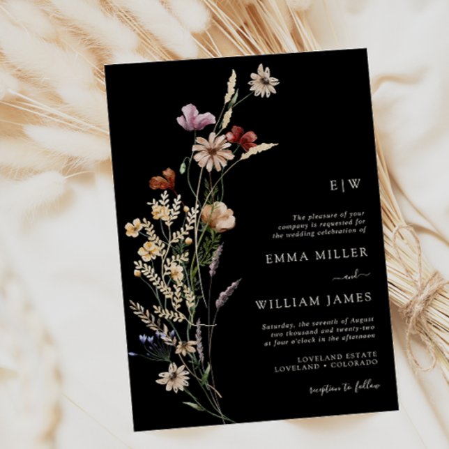 Boho Wildflowers Wedding Invitation (Creator Uploaded)