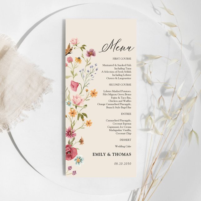 Boho Wildflowers Wedding Menu (Creator Uploaded)