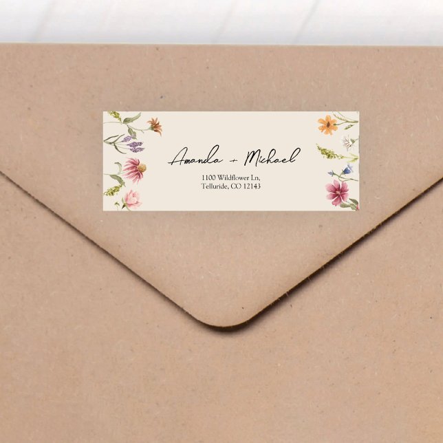 Boho Wildflowers Wedding Return Address Label (Creator Uploaded)