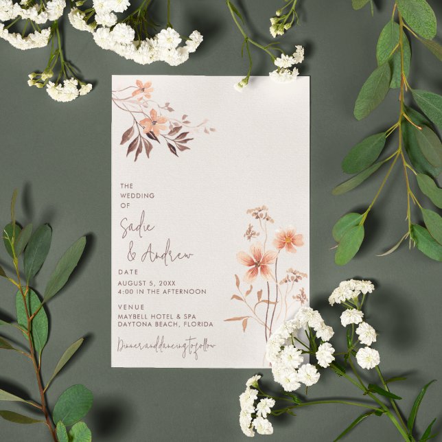 Boho Wildlfower Rustic Outdoor Wedding Invitation (Boho Wildlfower Rustic Outdoor Wedding Invitation)