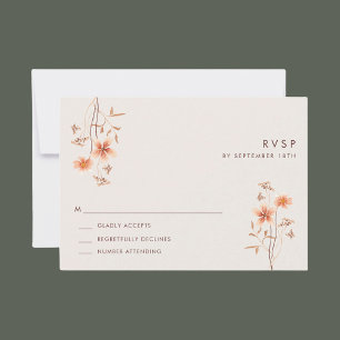 Boho Wildlfower Rustic Outdoor Wedding RSVP Card