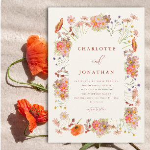 Boho Wildlower Fall Wedding Invitation