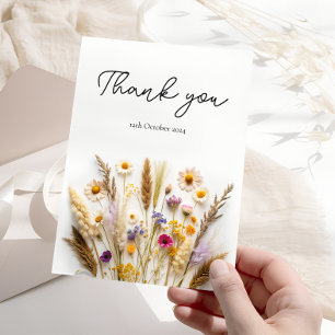 Boho Willdflower Floral Thank You Card