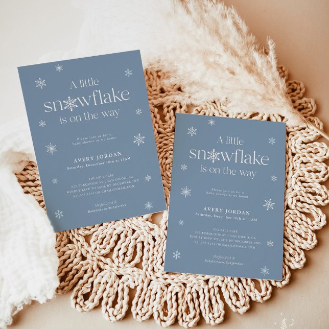 Boho Winter Baby Shower | Snowflake Wonderland Inv Invitation (Creator Uploaded)
