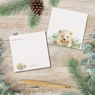 Boho Winter Bear Baby Shower Advice Cards