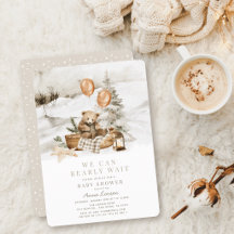 Boho Winter Bear Bearly Wait Holiday Baby Shower
