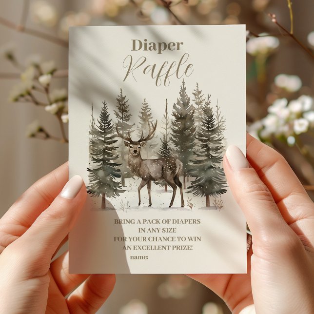 Boho Winter Christmas Baby Shower Diapper Raffle Enclosure Card (Creator Uploaded)