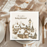 Boho Winter Christmas Baby Shower Napkin<br><div class="desc">Add a touch of festive elegance to your baby shower with our "Boho Winter Christmas" Baby Shower Napkins. These beautifully designed napkins perfectly blend bohemian charm with the cosy warmth of the holiday season, making them an essential addition to your celebration. Features: Stylish Design: Each napkin features a charming boho...</div>