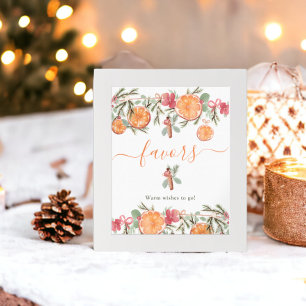 Boho Winter Dried Citrus Floral Bridal favours Poster