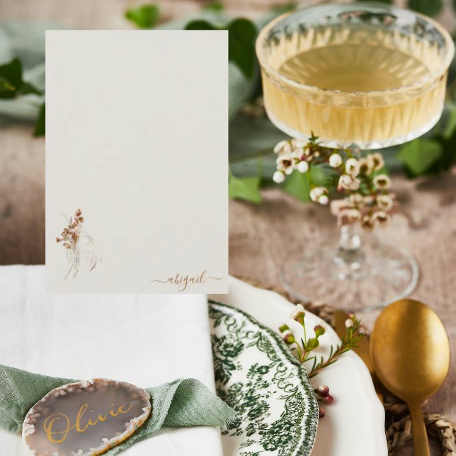 Boho Wispy Floral Personalised Blank Shower Thank You Card (Creator Uploaded)