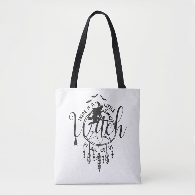 Boho Witch Vibes Tote – Little Witch in All of Us Bag (Front)