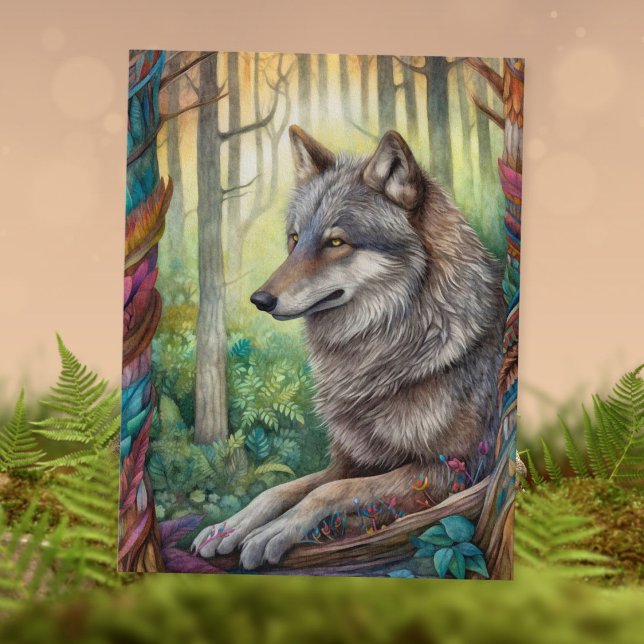 Boho Wolf Postcard (Creator Uploaded)