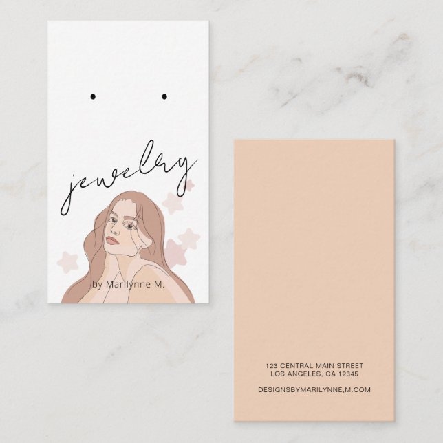 Boho Woman Boutique Earring Display Card (Front/Back)