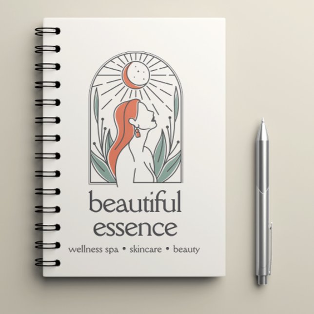 BOHO WOMAN LOGO LEAVES MOON ARCH WELLNESS SPA NOTEBOOK (Creator Uploaded)