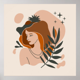 Boho Woman Stars Poster