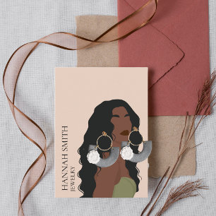 Boho Woman Stud Earring Display Business Card