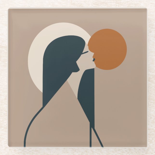 Boho Woman Sun Glass Coaster (Front)