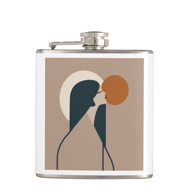 Boho Woman Sun Hip Flask (Front)