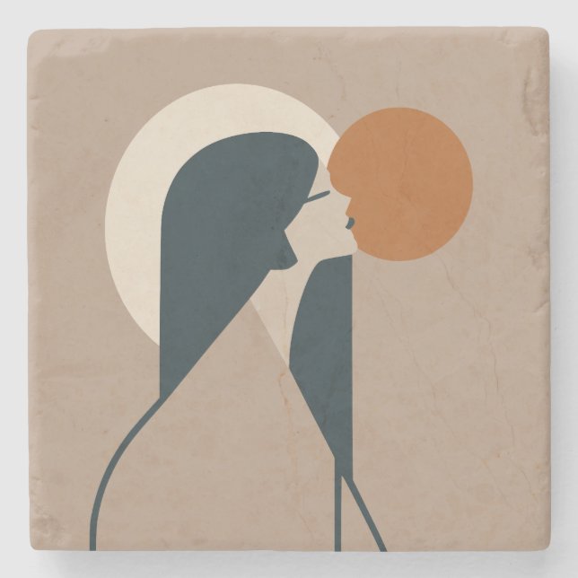 Boho Woman Sun Stone Coaster (Front)