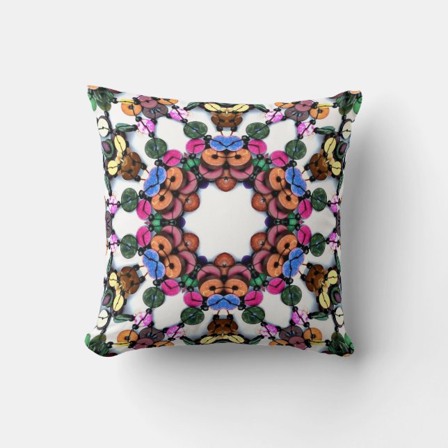 Boho Wooden Beads Cushion (Front)