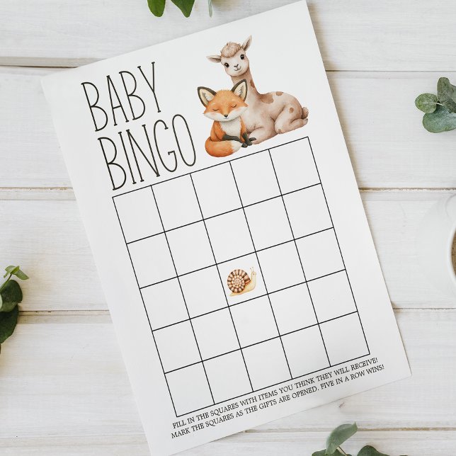 Boho Woodland Animal Double Sided Baby Shower Game (Creator Uploaded)