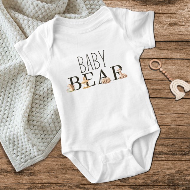 Boho Woodland Animals Baby Bear Baby Bodysuit (Creator Uploaded)