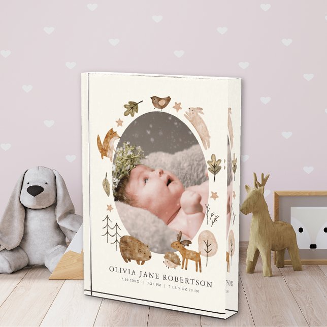 Boho Woodland Animals Baby Photo Block (Creator Uploaded)