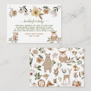 Boho Woodland Animals Baby Shower Book Request Enclosure Card