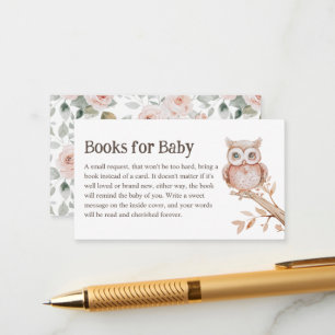 Boho Woodland Animals Baby Shower Books for Baby Enclosure Card