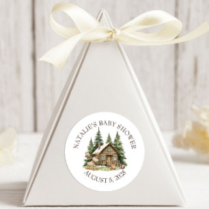 Boho Woodland Animals Baby Shower Classic Round Sticker