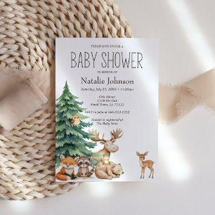 Boho Woodland Animals Baby Shower Invitation