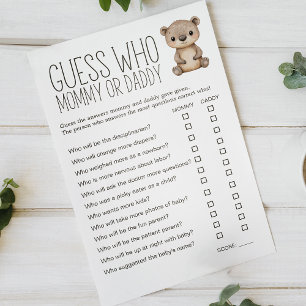 Boho Woodland Animals Baby Shower Mummy Daddy Game Flyer