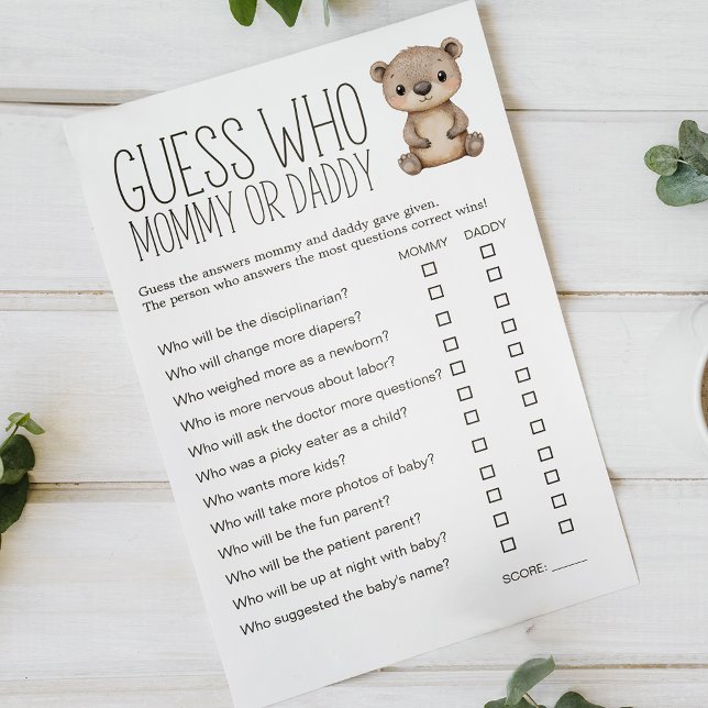 Boho Woodland Animals Baby Shower Mummy Daddy Game Flyer (Creator Uploaded)
