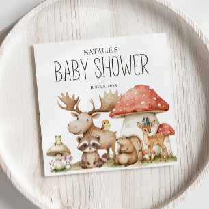 Boho Woodland Animals Baby Shower Napkin