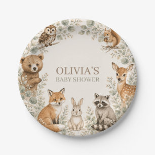 Boho Woodland Animals Baby Shower Paper Plates