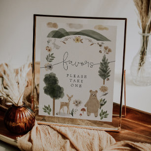 Boho Woodland Animals Birthday Party Favours Sign