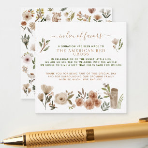 Boho Woodland Animals Donation in Lieu Baby Shower Enclosure Card