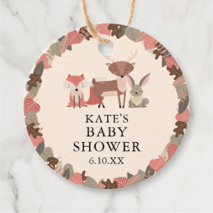 Boho Woodland Animals Forest Baby Shower Favour Tags
